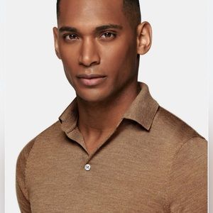 Suitsupply Merino Wool Short Sleeve Mens Polo Medium